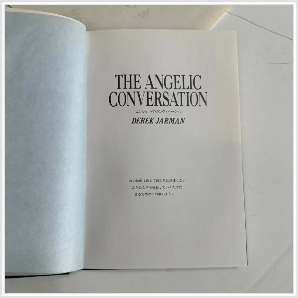 The Angelic Conversation Derek Jarman 1987 Japan First Edition w/ Note Rare